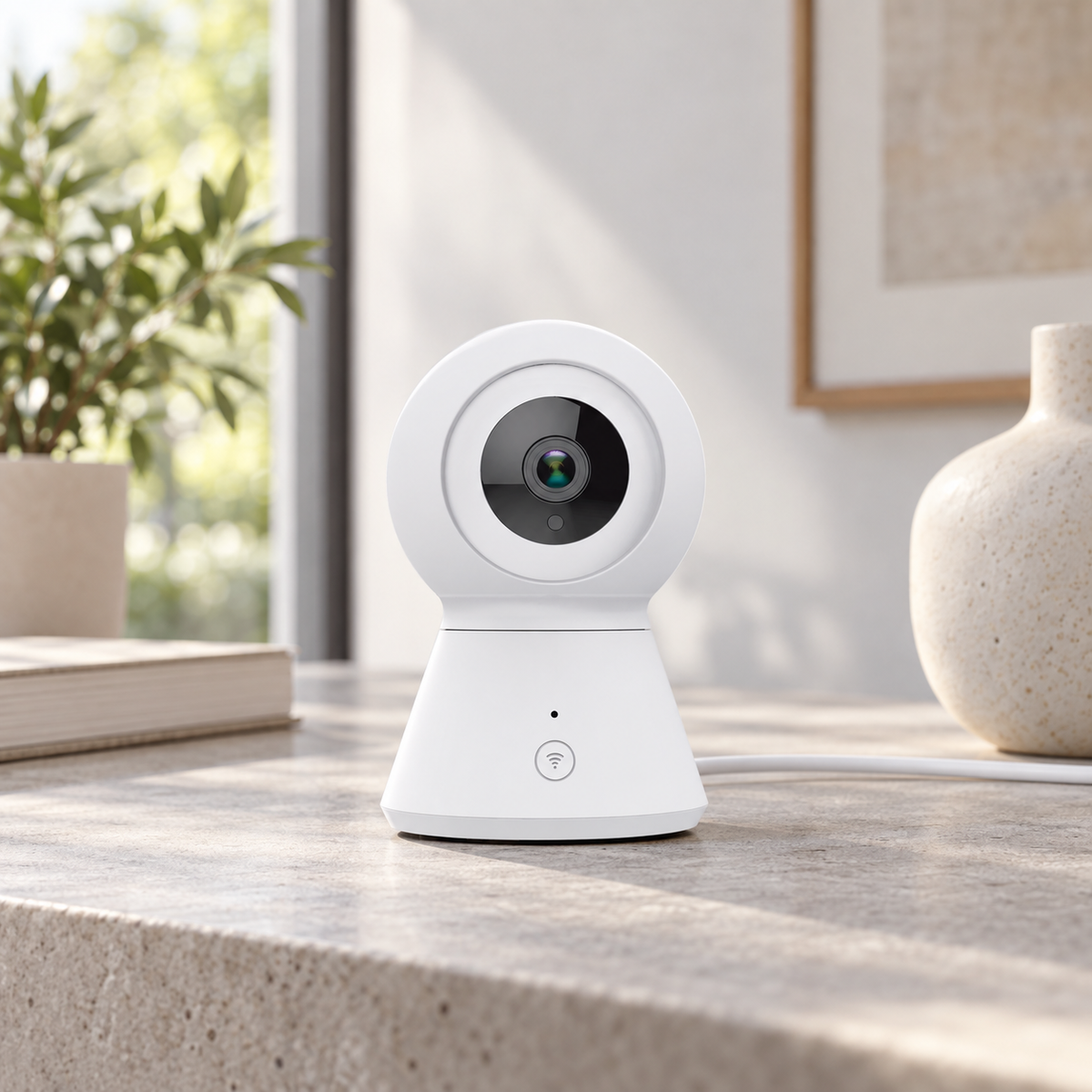 GREY Studio lifestyle | Powerology Wifi Smart Home Camera 360 Horizontal and Vertical Movement - White | PSHC360WH