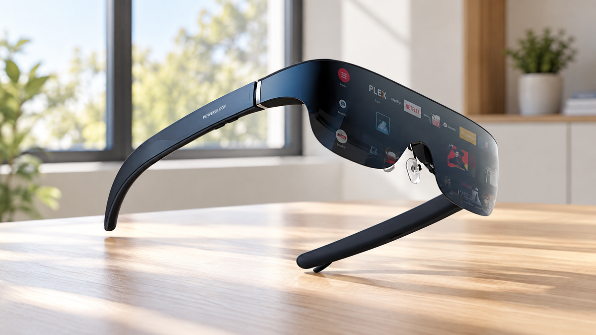 GREY Studio lifestyle | Powerology 2/3D Ultra AR Movie Glass 1080P 120" - Blue | PSM014