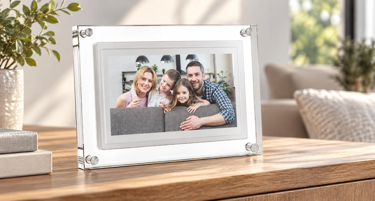 GREY Studio lifestyle | Powerology 10'' Smart Frame Digital Photo Display - White | PSM021WH