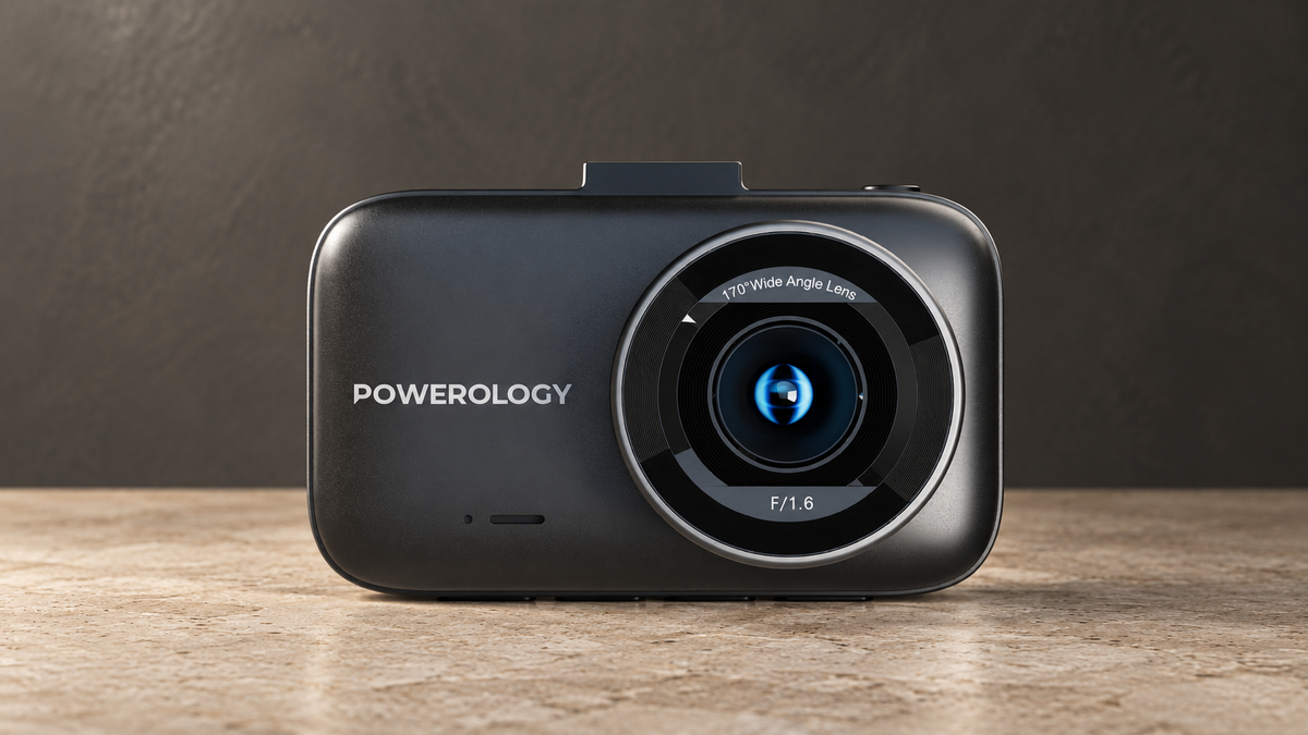 GREY Studio editorial | Powerology Dash Camera Ultra with High Utility Built-In Sensors 4K - Black | PWDCM4KBK