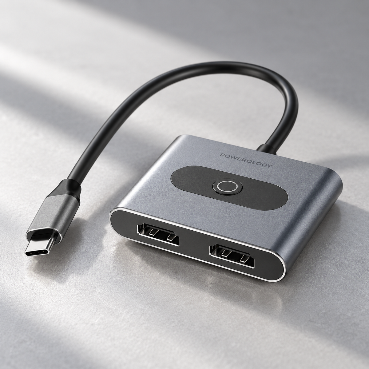 GREY Studio detail | Powerology 4-In-1 USB-C Multi-Function Hub - Gray | PWFX2508AGY