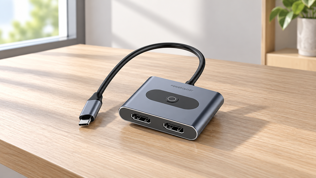 GREY Studio lifestyle | Powerology 4-In-1 USB-C Multi-Function Hub - Gray | PWFX2508AGY