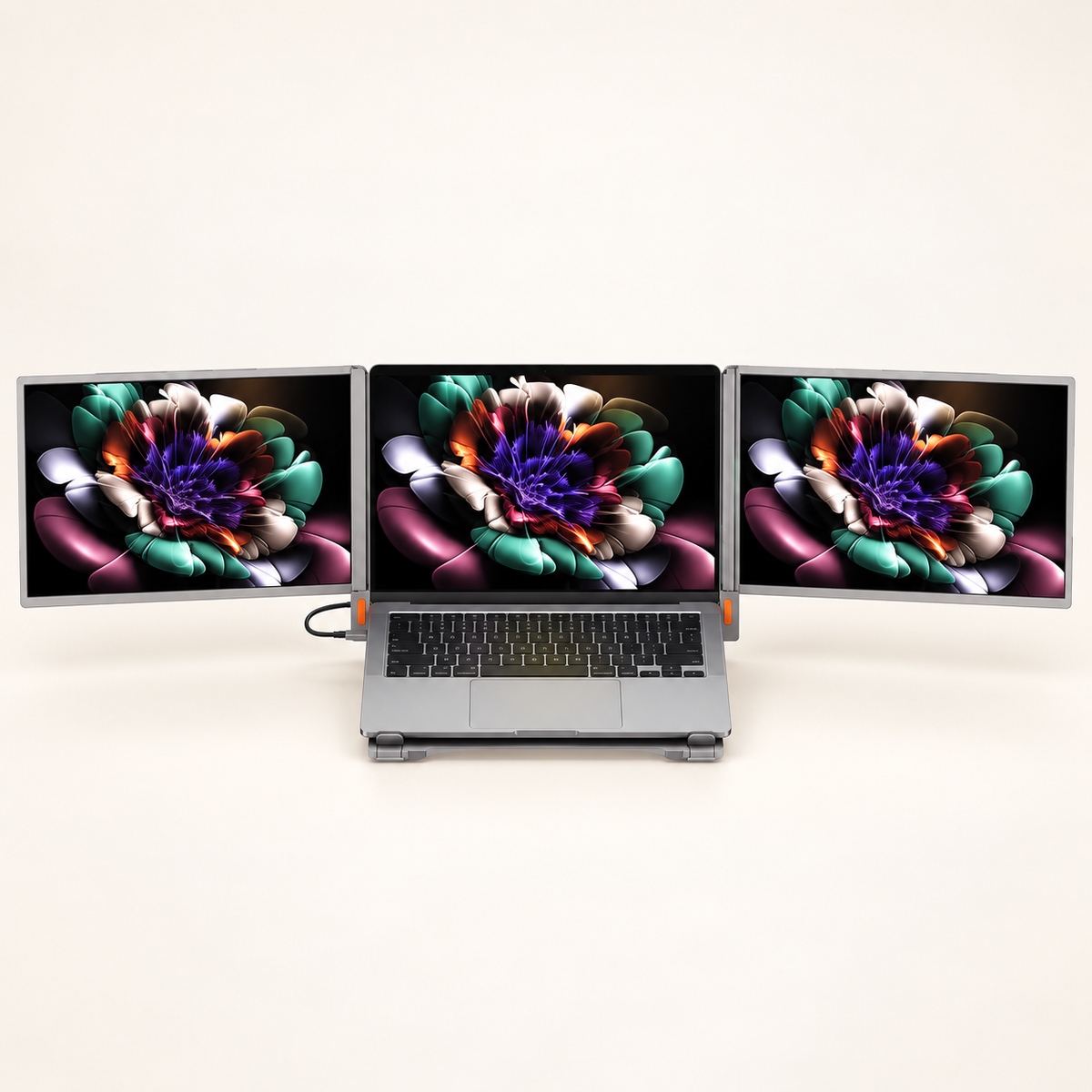 GREY Studio catalog | Powerology Portable Dual Screen Monitor - Gray | PWGV1201AGY