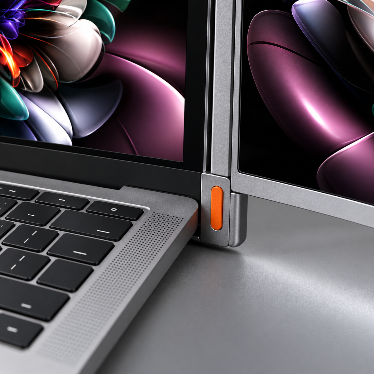 GREY Studio detail | Powerology Portable Dual Screen Monitor - Gray | PWGV1201AGY