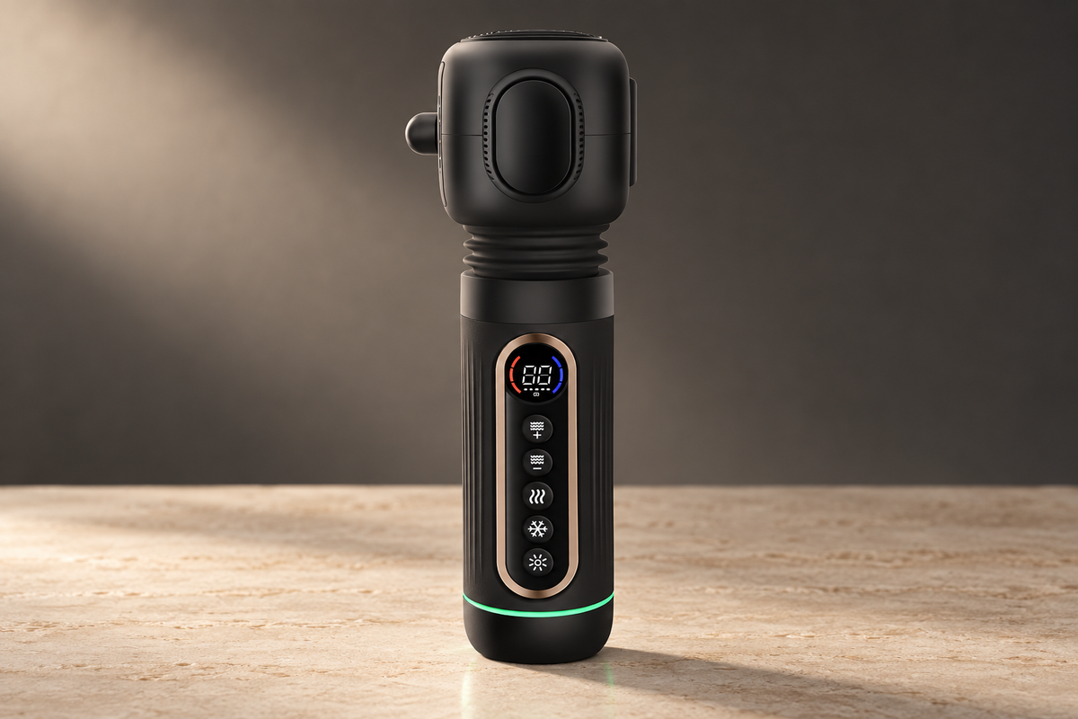 GREY Studio editorial | Powerology FlexForce Cordless Electric Muscle Massager with High-Intensity Vibration - Black | PWHXRB510BK