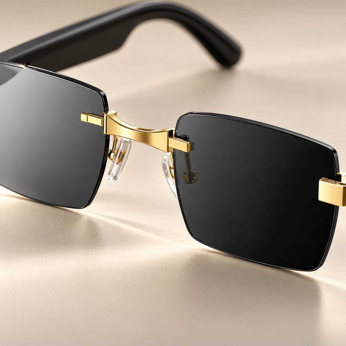 GREY Studio detail | Powerology Cannes Smart Audio Sunglasses - Gold/Black | PWHY1006GDBK