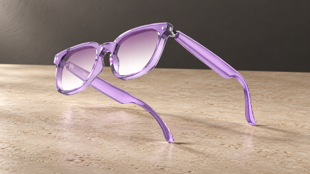 GREY Studio editorial | Powerology Nice Smart Audio Sunglasses - Purple | PWHY1009PL