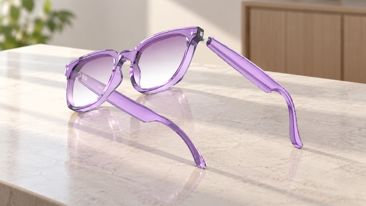 GREY Studio lifestyle | Powerology Nice Smart Audio Sunglasses - Purple | PWHY1009PL