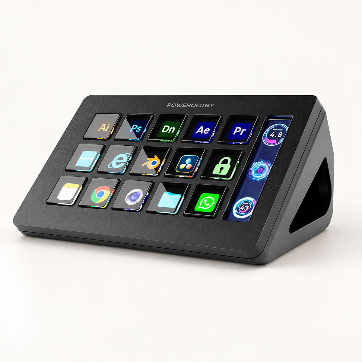 GREY Studio catalog | Powerology Stream Deck ( Interactive Buttons & Custom Software ) - Black | PWSTRDBK