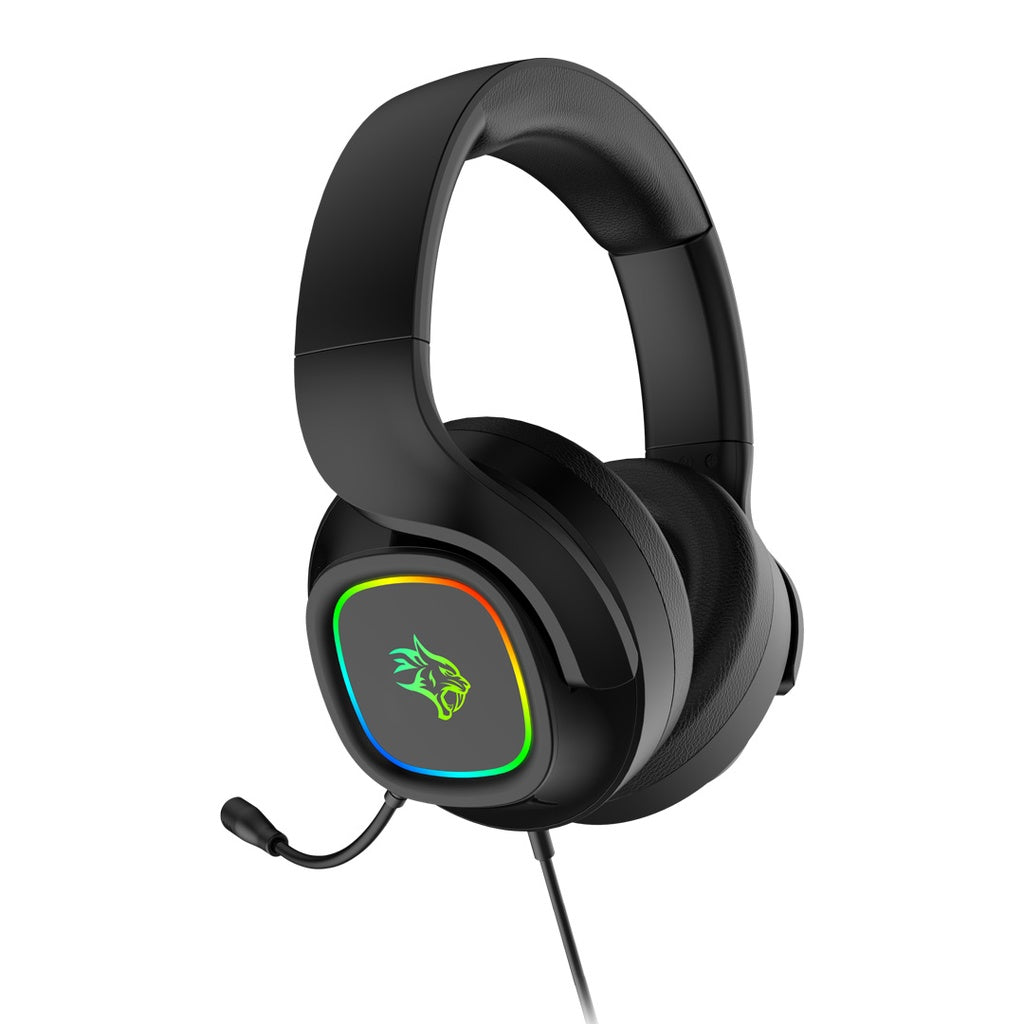Porodo Gaming RGB Headphone with Detachable Microphone - Black